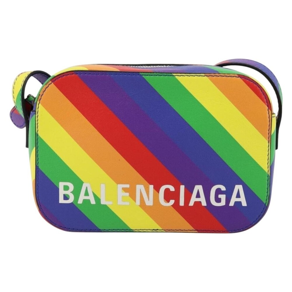 Balenciaga Leather Ville Shoulder Bag Multicolor